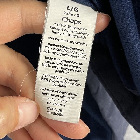 Chaps Ralph Lauren Quilted Vest Mens Large Blue US Flag Full Zip Faded Patriotic - Picture 7 of 12